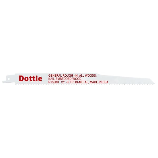 12" L x General Rough-In, All Woods, & Nail-Embedded Wood Cutting Reciprocating Saw Blade